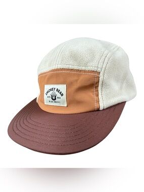 Smokey Bear Fleece 5-Panel Cap in Cream, Rust & Brown